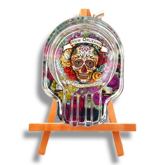 Green Voodoo Skeleton Skull Ashtray - Ashtrays - New Orleans Souvenir