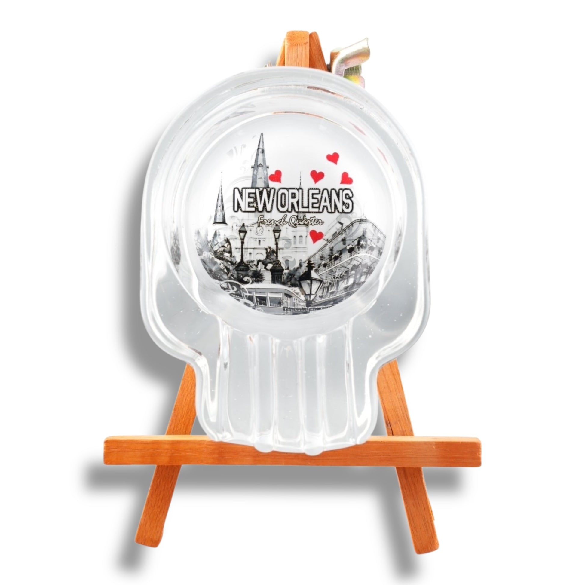 Cityscape With Hearts Skull Ashtray - local art - Ashtrays - New Orleans Souvenir
