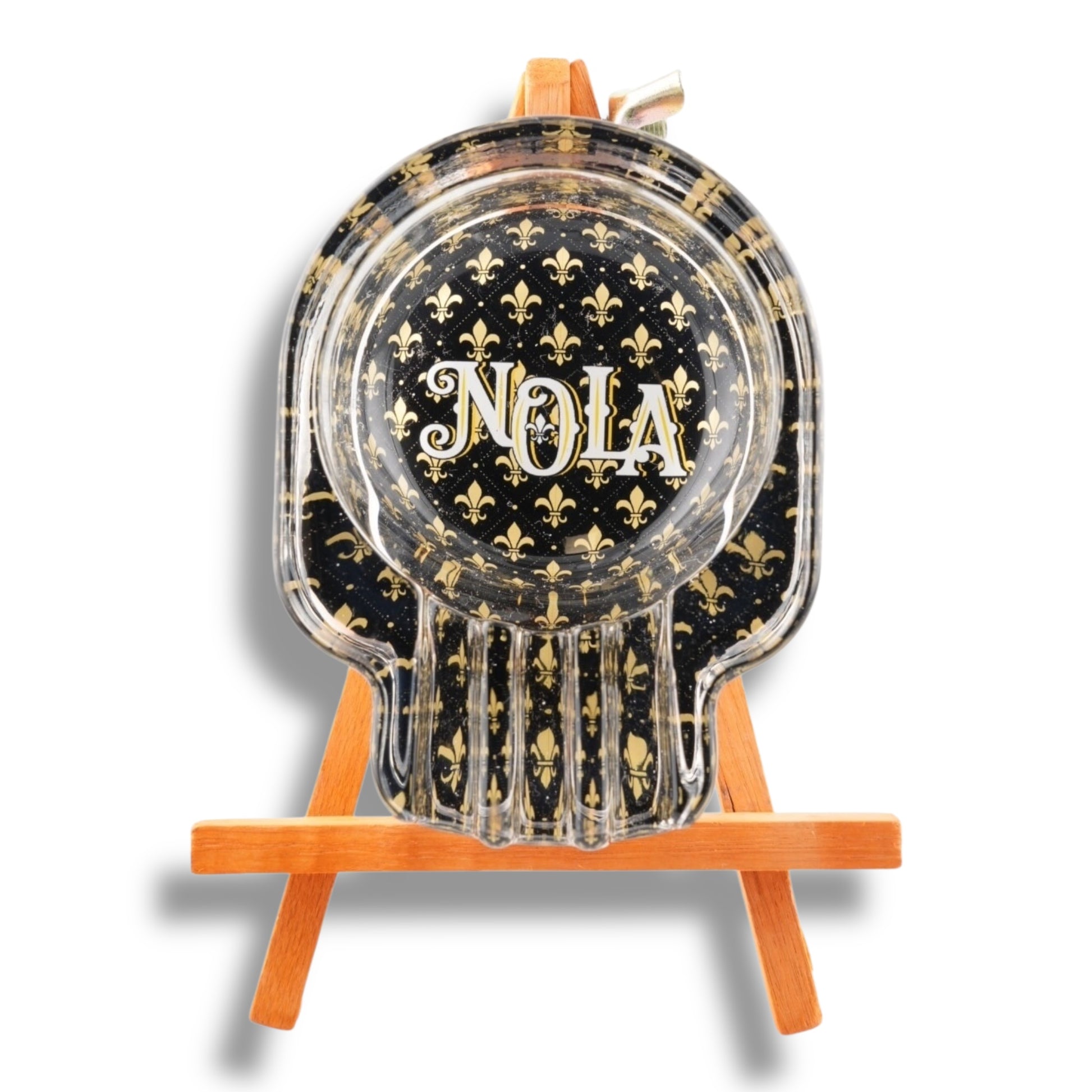NOLA Black & Gold Skull Ashtray - Ashtrays - New Orleans Souvenir