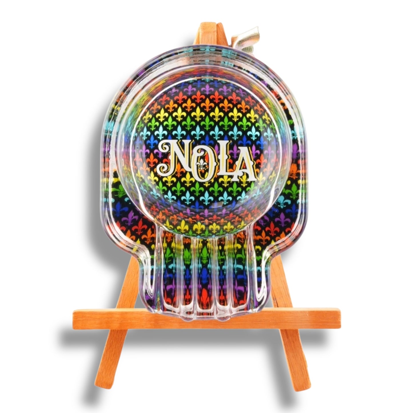 NOLA Rainbow Skull Ashtray - local art - Ashtrays - New Orleans Souvenir