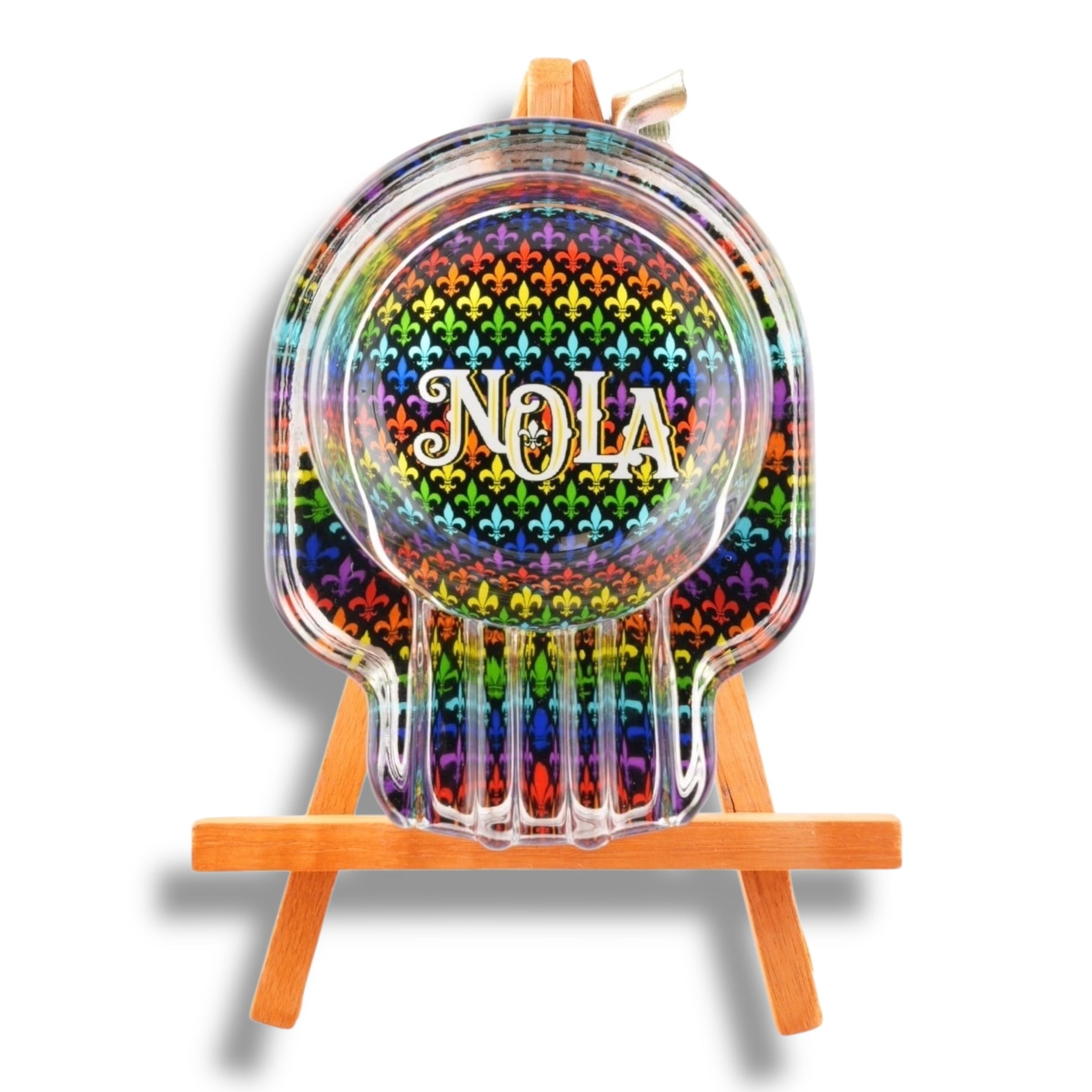 NOLA Rainbow Skull Ashtray - local art - Ashtrays - New Orleans Souvenir