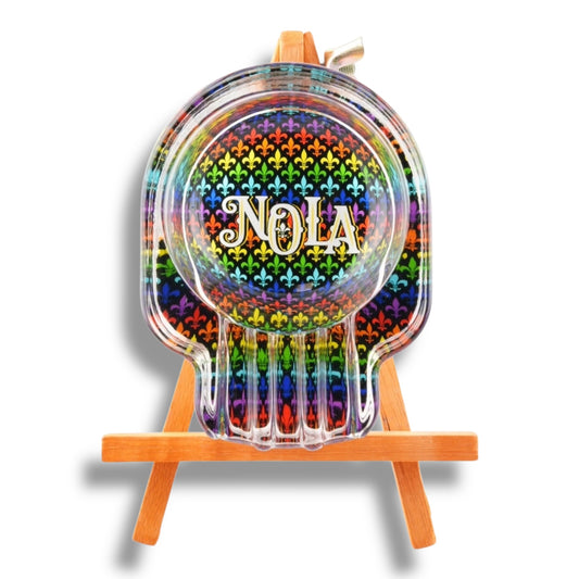 NOLA Rainbow Skull Ashtray - local art - Ashtrays - New Orleans Souvenir