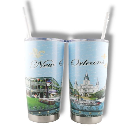 New Orleans Cityscape Stainless Steel Flask - Flasks - Colorful - Vibrant - Locally Designed