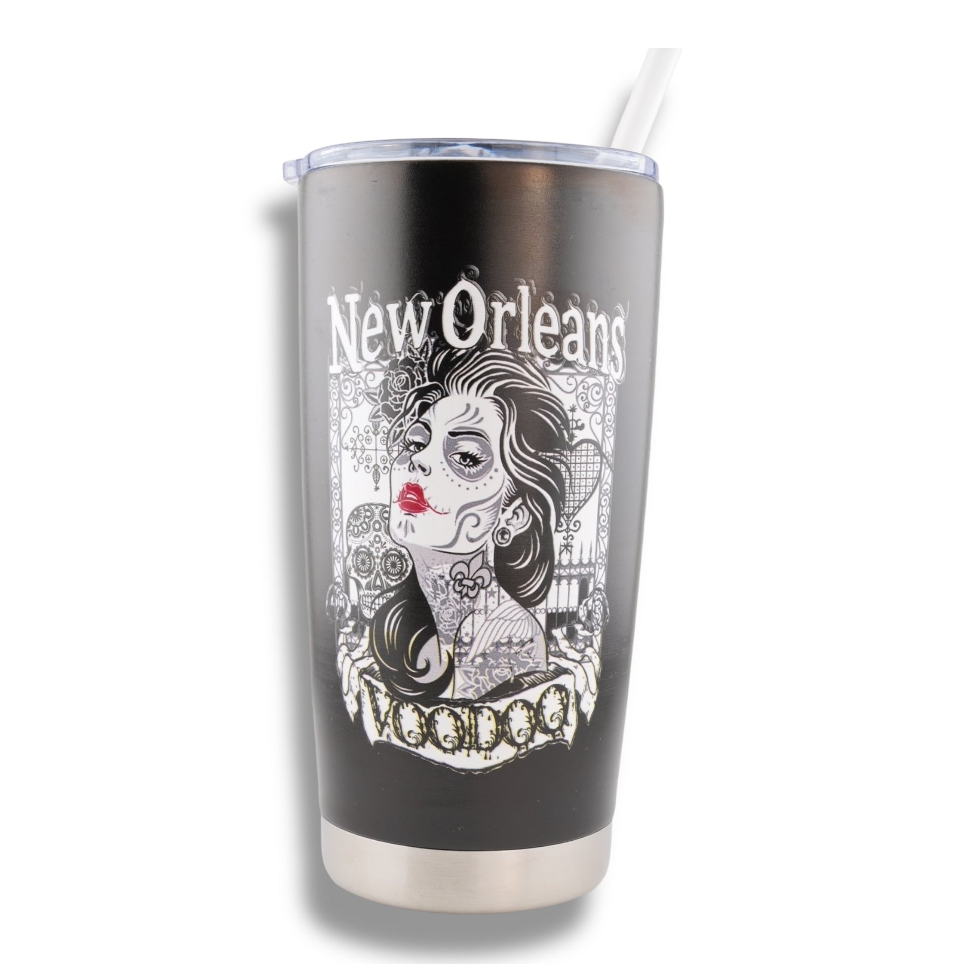 Voodoo Lady Stainless Steel Flask - vibrant - Flasks - New Orleans Souvenir