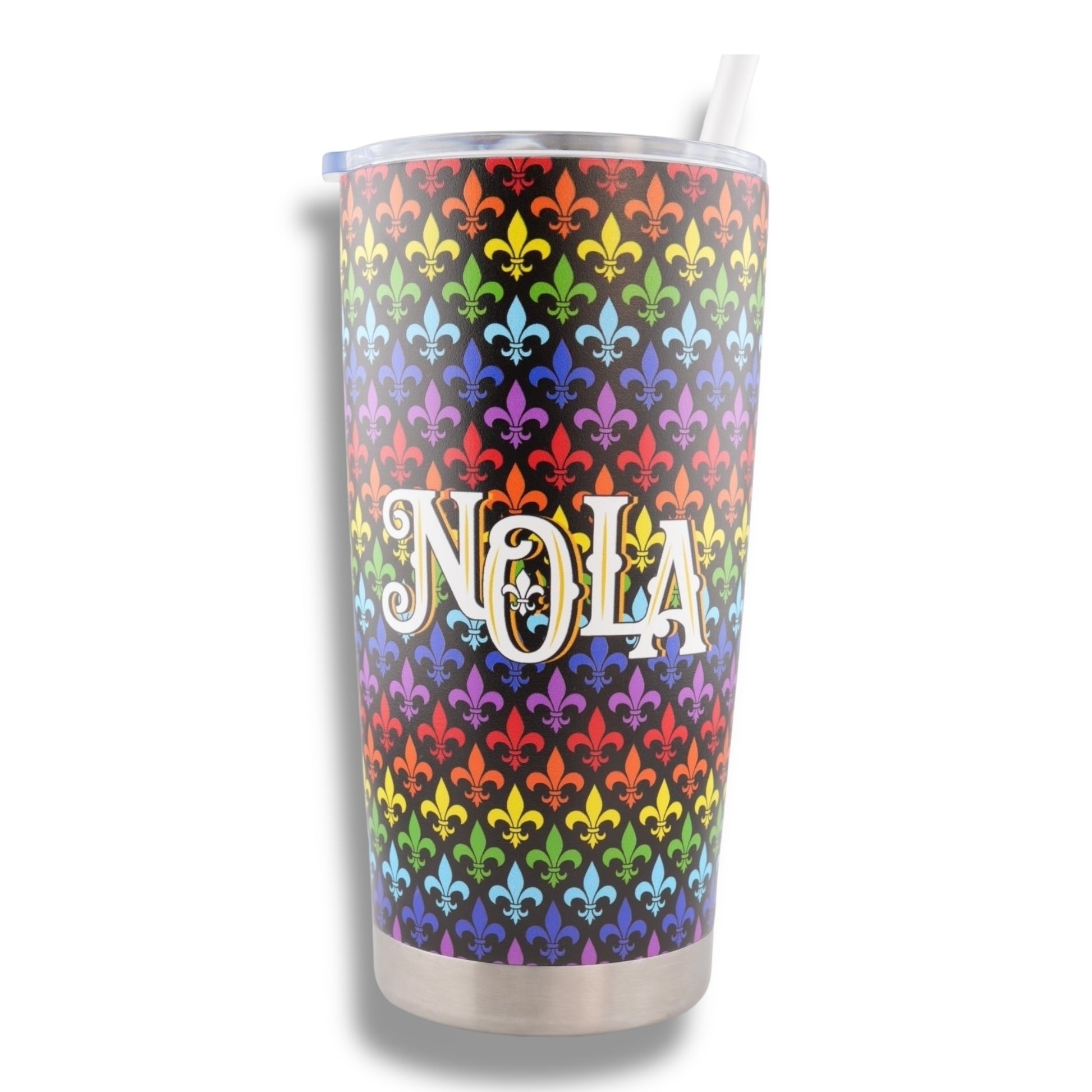 NOLA Rainbow Stainless Steel Flask - local art - Flasks - New Orleans Souvenir