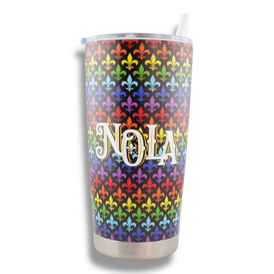 NOLA Rainbow Stainless Steel Flask - local art - Flasks - New Orleans Souvenir