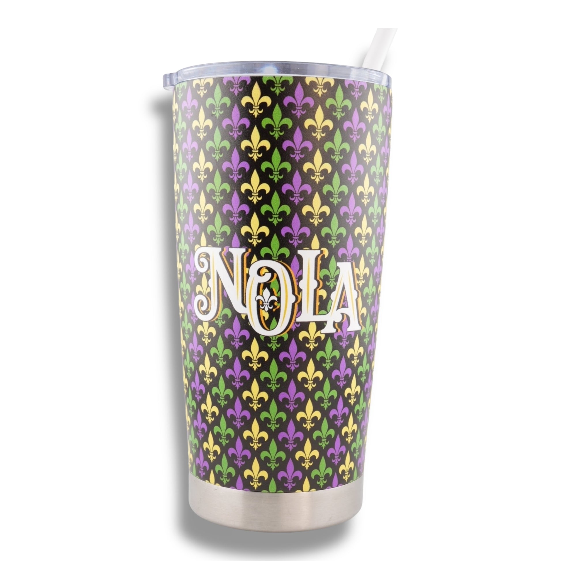 NOLA Mardi Gras Stainless Steel Flask - Flasks - New Orleans Souvenir