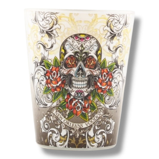 White Voodoo Skeleton Short Shot Glass - Shot Glasses - New Orleans Souvenir