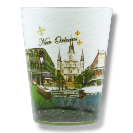 New Orleans Cityscape Short Shot Glass - local art - Shot Glasses