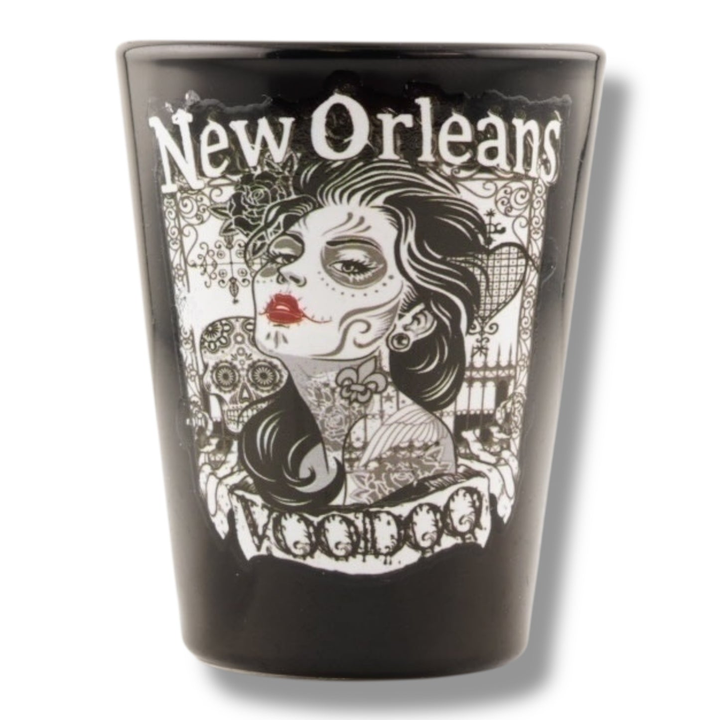 Voodoo Lady Short Shot Glass - local art - Shot Glasses - New Orleans Souvenir