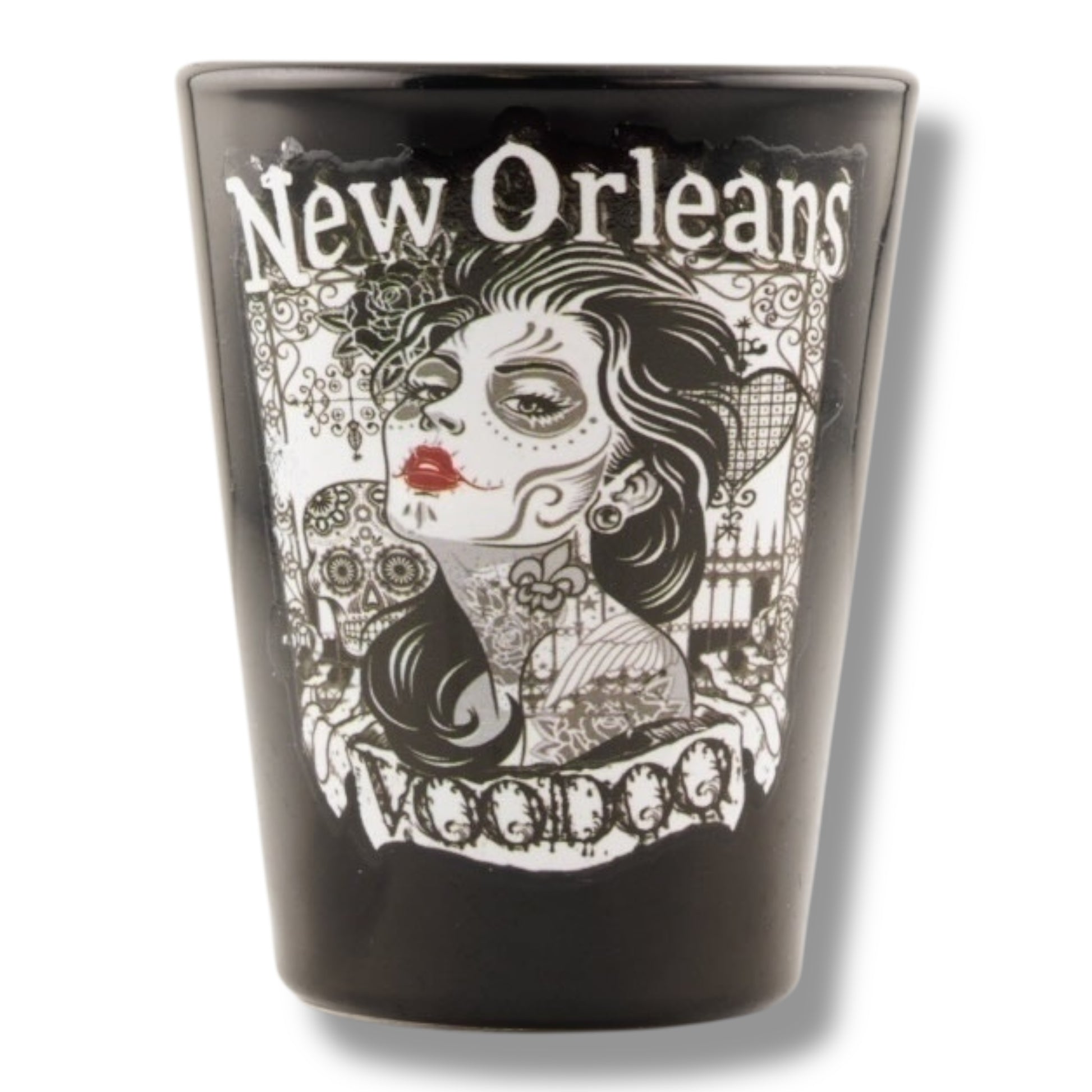 Voodoo Lady Short Shot Glass - local art - Shot Glasses - New Orleans Souvenir