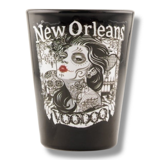 Voodoo Lady Short Shot Glass - local art - Shot Glasses - New Orleans Souvenir