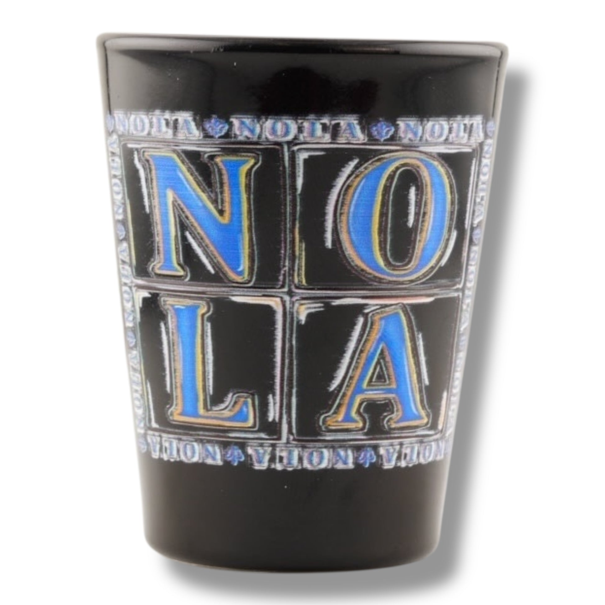 NOLA Black & Blue Short Shot Glass - Shot Glasses - New Orleans Souvenir
