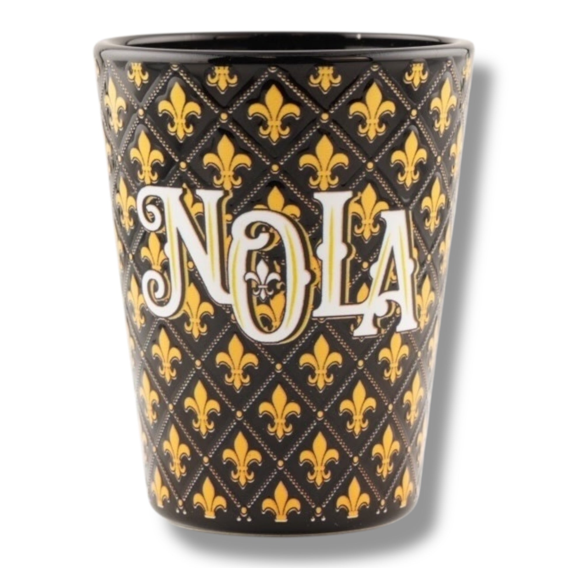 NOLA Black & Gold Short Shot Glass - Shot Glasses - New Orleans Souvenir