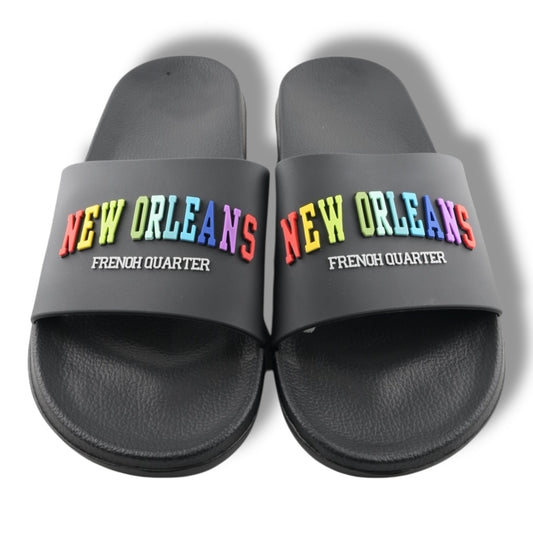 New Orleans Rainbow Letters Slippers - durable, vibrant