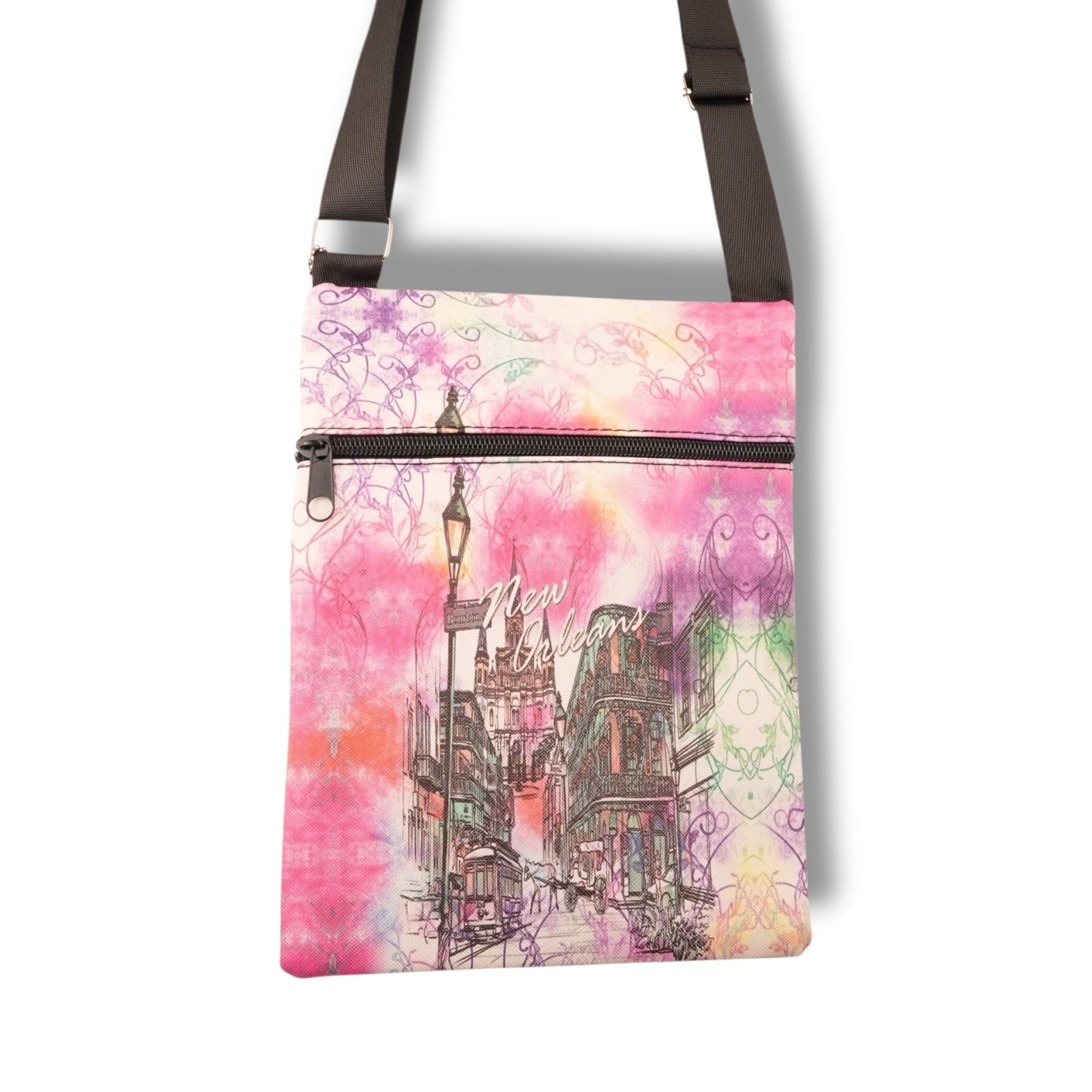 New Orleans Watercolor Cityscape Travel Bag - local art - Tote Bags