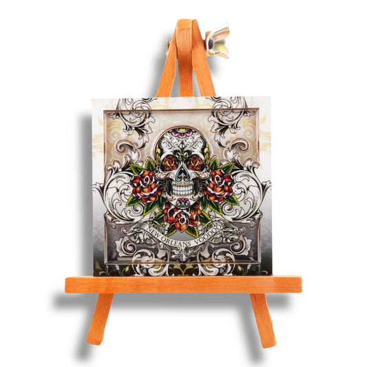 White Voodoo Skeleton Wooden Magnet - durable, vibrant - Refrigerator Magnets - New Orleans Souvenir