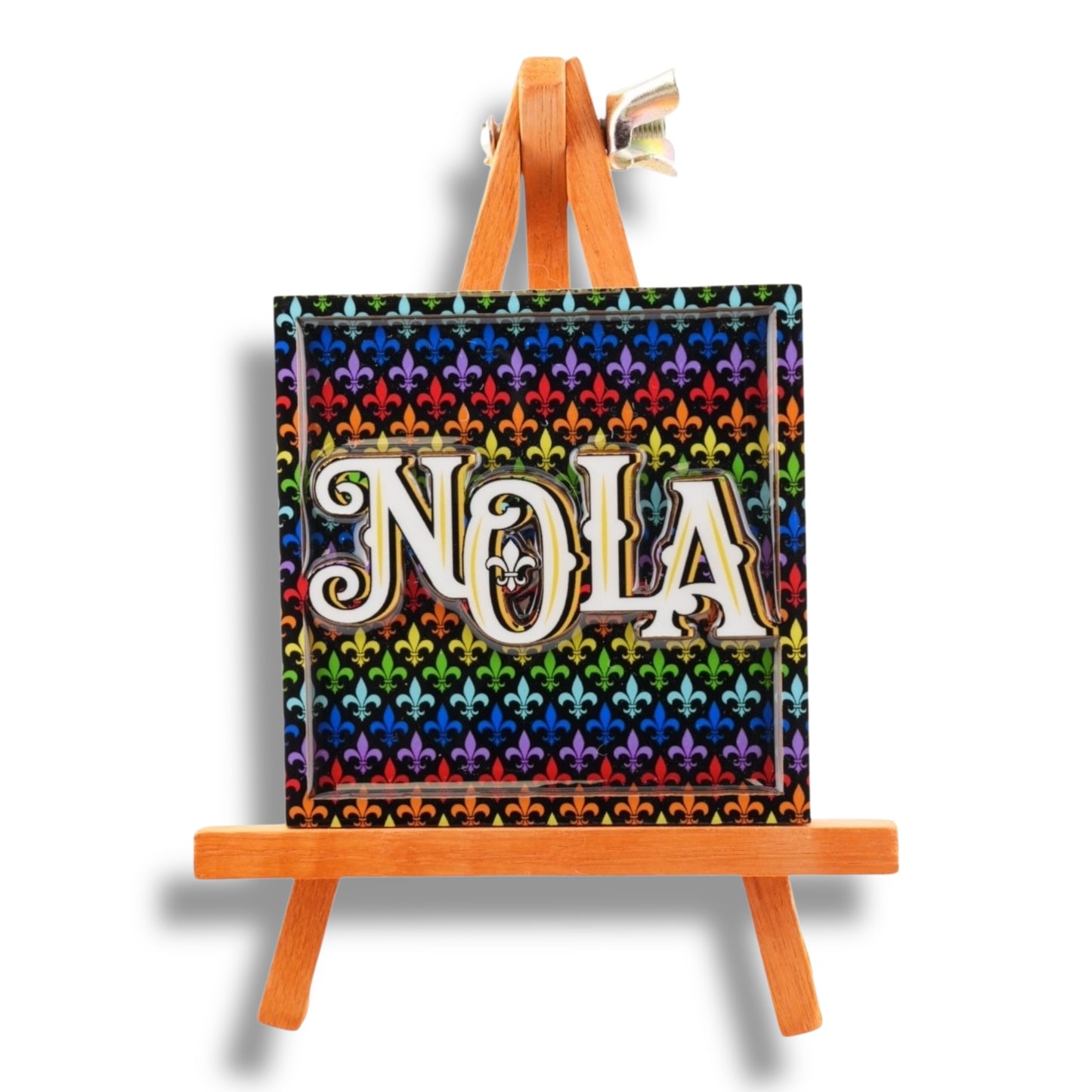 NOLA Rainbow Wooden Magnet - local art - Refrigerator Magnets - New Orleans Souvenir
