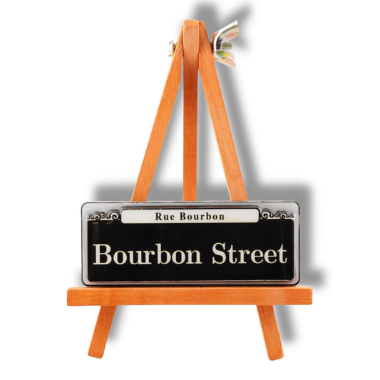 Bourbon Street Wooden Street Sign Magnet - Refrigerator Magnets - New Orleans Souvenir
