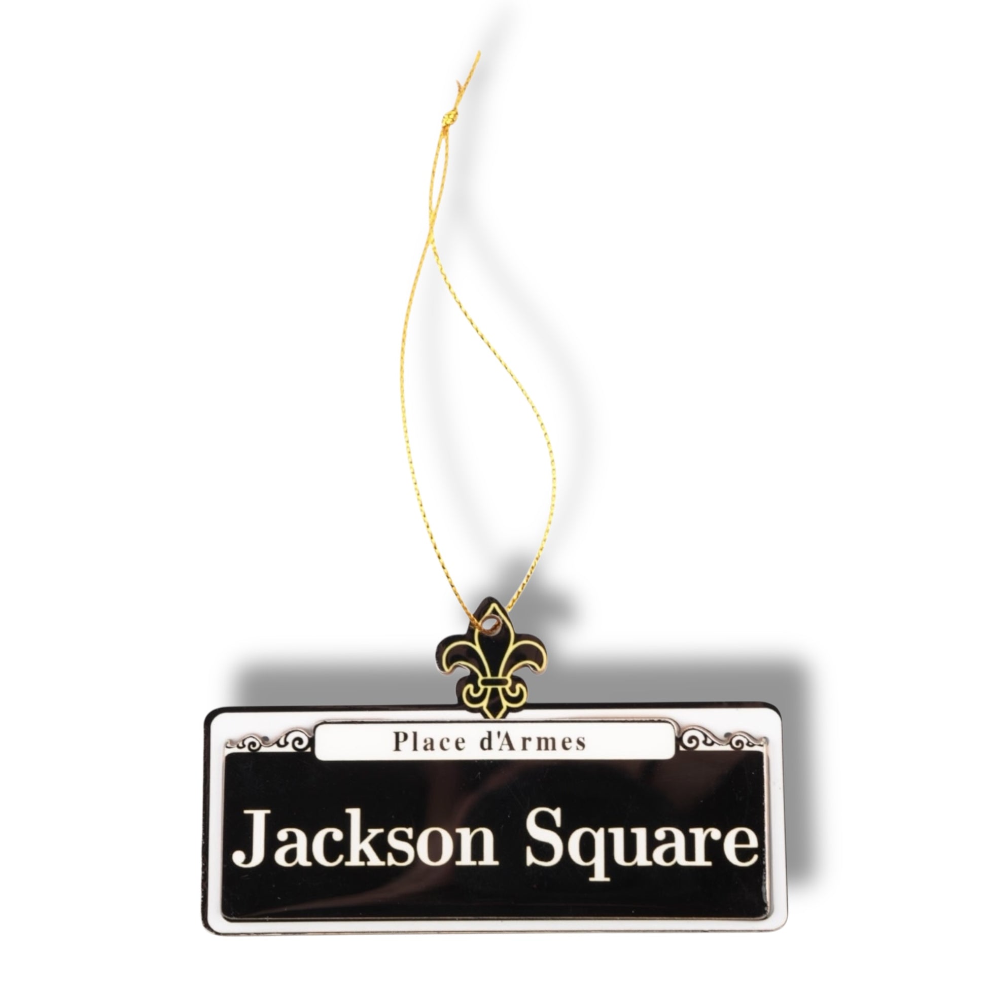 Jackson Square Wooden Street Sign Ornament - local art - Holiday Ornaments - New Orleans Souvenir