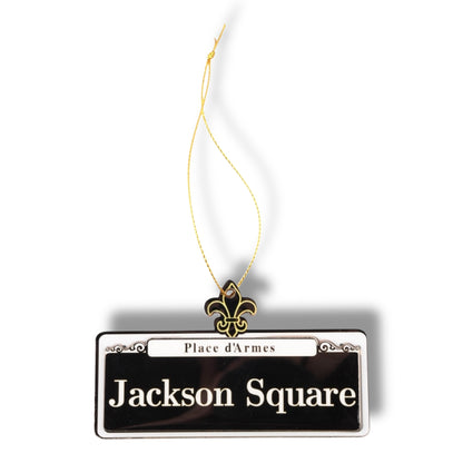 Jackson Square Wooden Street Sign Ornament - local art - Holiday Ornaments - New Orleans Souvenir