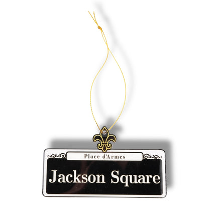 Jackson Square Wooden Street Sign Ornament - local art - Holiday Ornaments - New Orleans Souvenir - BACK