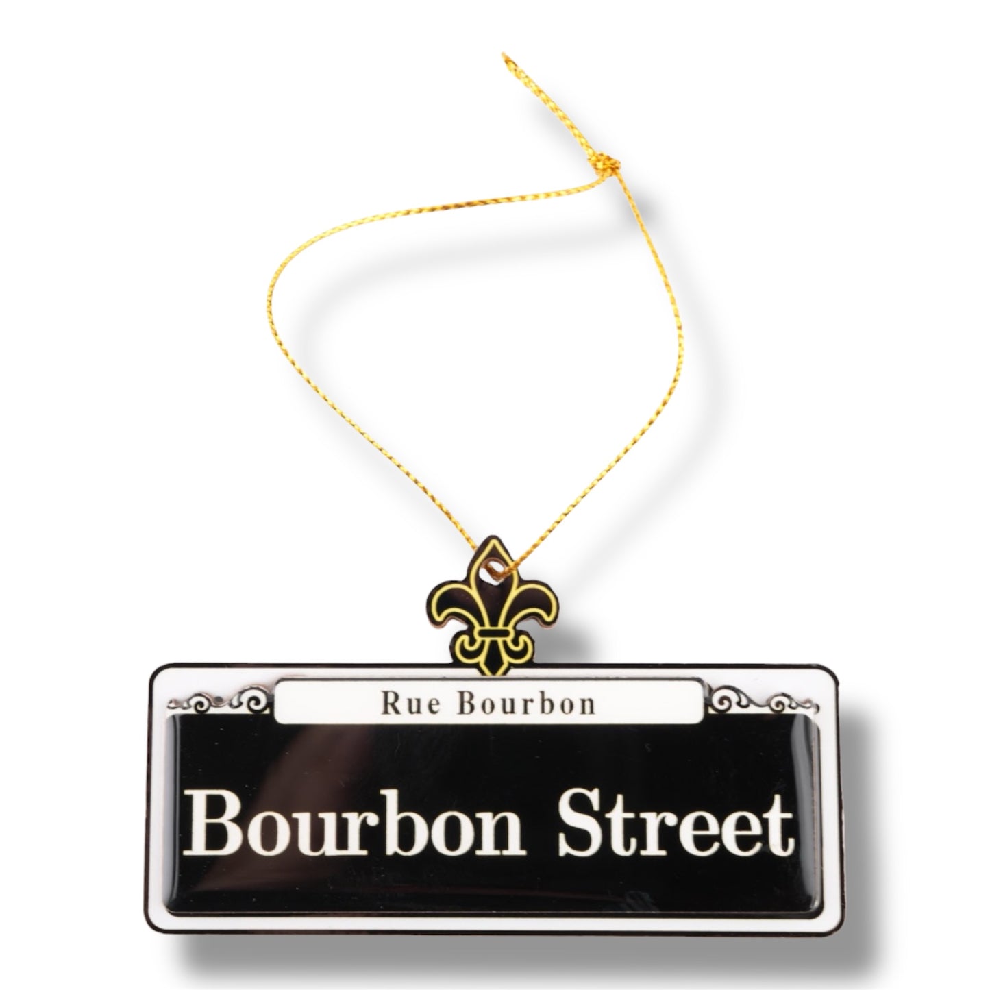 Bourbon Street Wooden Street Sign Ornament - Holiday Ornaments - New Orleans Souvenir