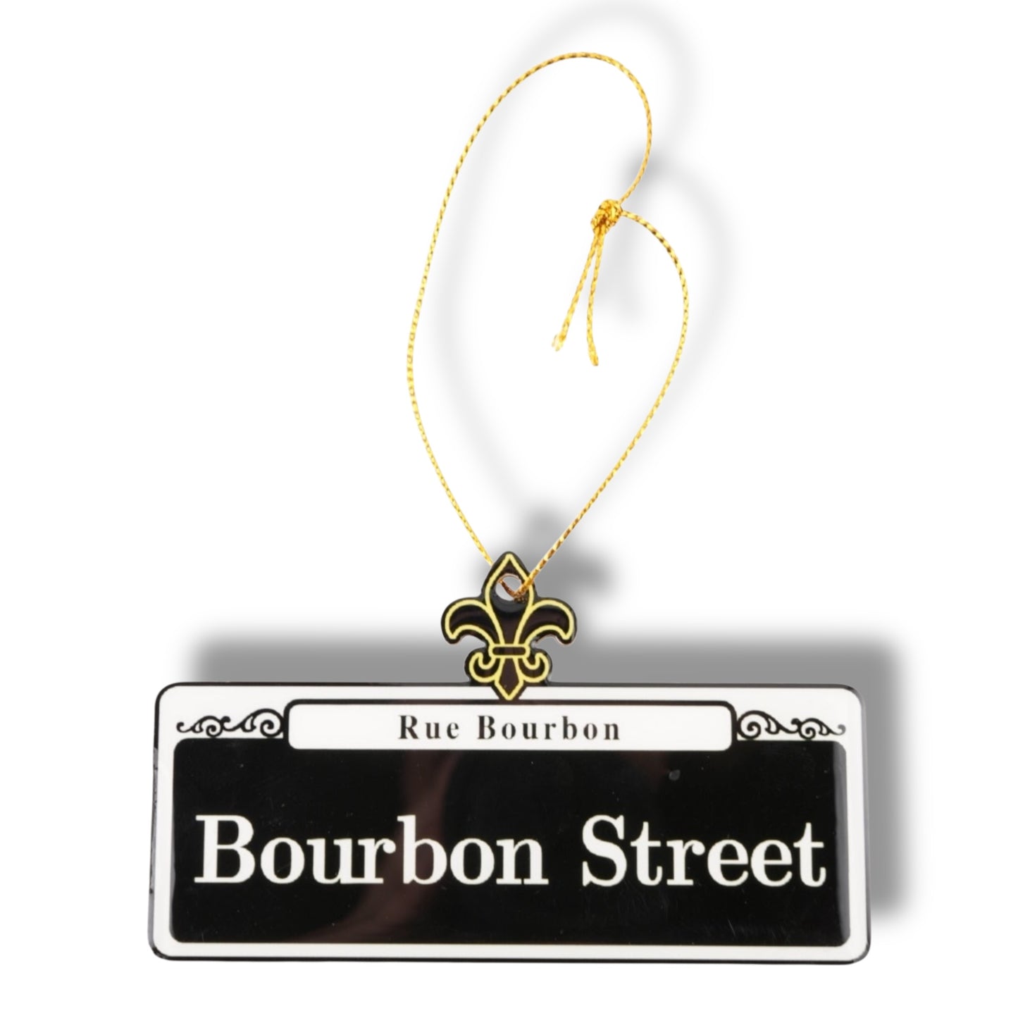 Bourbon Street Wooden Street Sign Ornament - Holiday Ornaments - New Orleans Souvenir - BACK