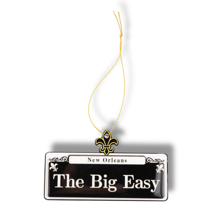The Big Easy Wooden Street Sign Ornament - Holiday Ornaments - New Orleans Souvenir