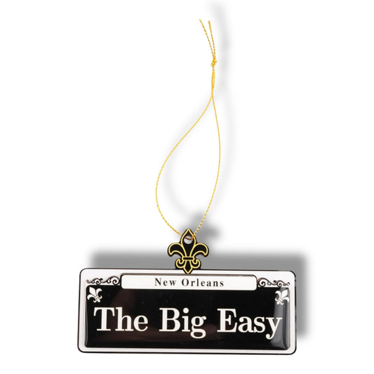 The Big Easy Wooden Street Sign Ornament - Holiday Ornaments - New Orleans Souvenir
