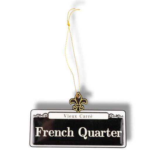 French Quarter Wooden Street Sign Ornament - Holiday Ornaments - New Orleans Souvenir
