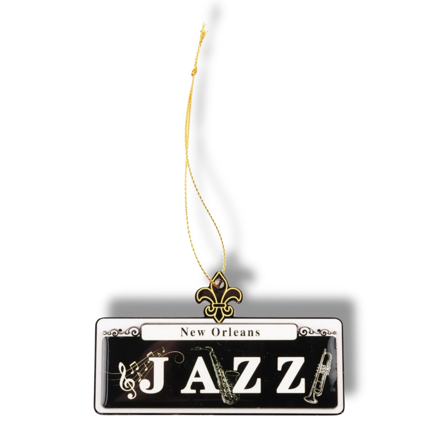 Jazz Music Wooden Street Sign Ornament - local art - Holiday Ornaments - New Orleans Souvenir