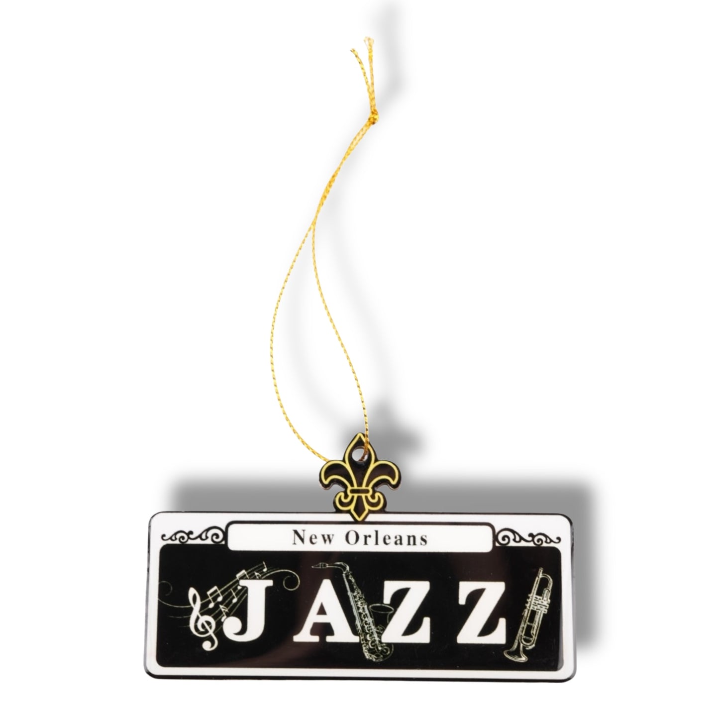 Jazz Music Wooden Street Sign Ornament - local art - Holiday Ornaments - New Orleans Souvenir - BACK