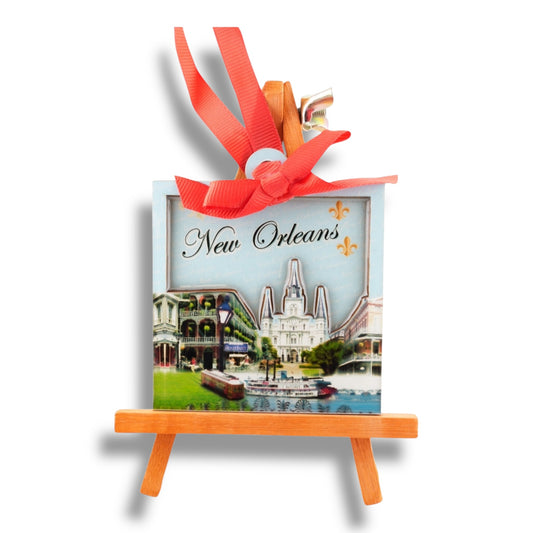 New Orleans Cityscape Wooden Ornament - Holiday Ornaments
