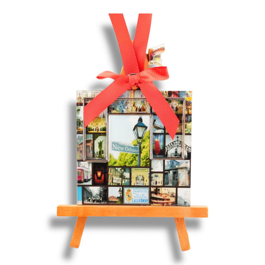 New Orleans Postcard Wooden Ornament - vibrant, colorful - Holiday Ornaments