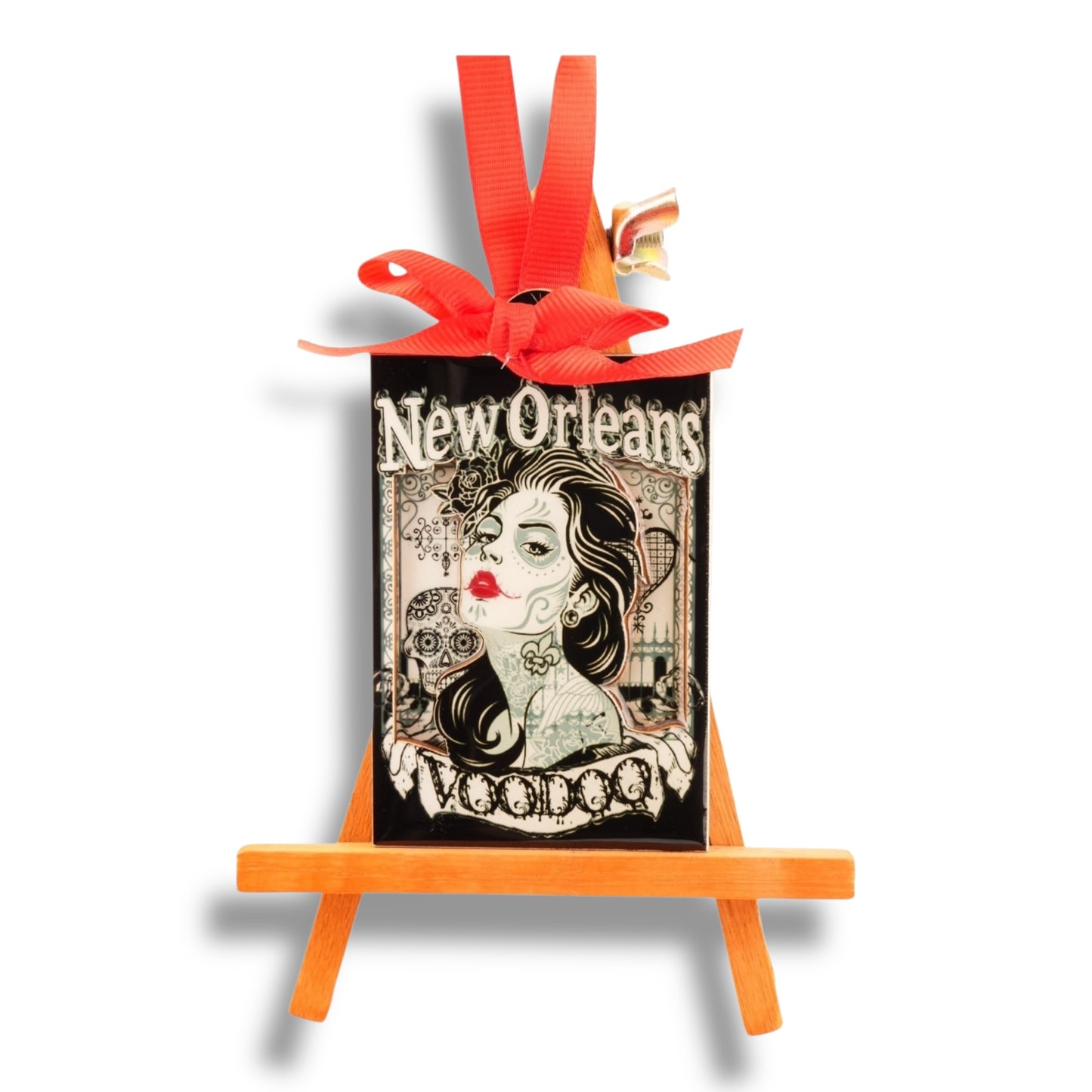 Voodoo Lady Wooden Ornament - local art - Holiday Ornaments - New Orleans Souvenir