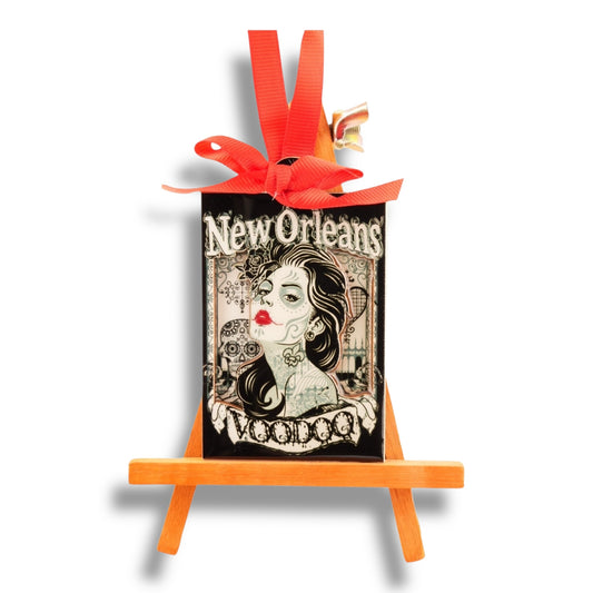 Voodoo Lady Wooden Ornament - local art - Holiday Ornaments - New Orleans Souvenir