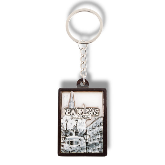 Saint Louis Cathedral Wooden Keychain - local art - Keychains - New Orleans Souvenir