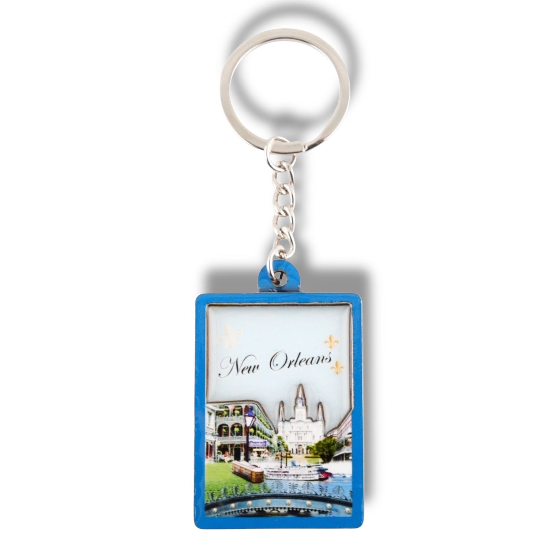 New Orleans Cityscape Wooden Keychain - Keychains