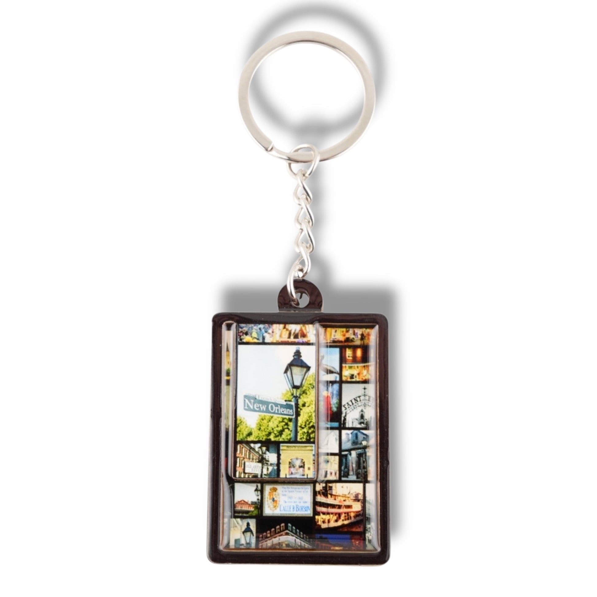 New Orleans Postcard Wooden Keychain - local art, durable - Keychains