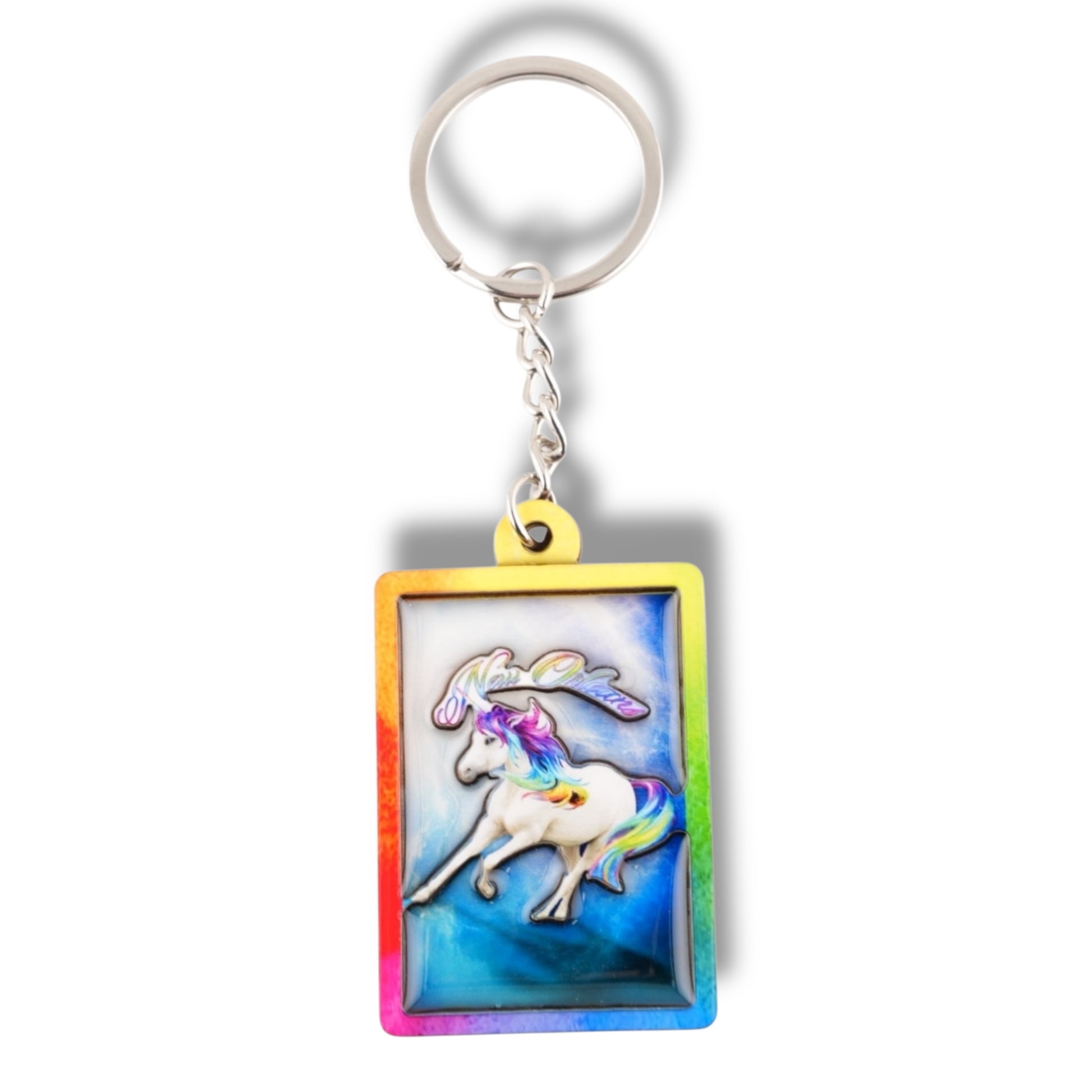 New Orleans Unicorn Wooden Keychain - local art - Keychains