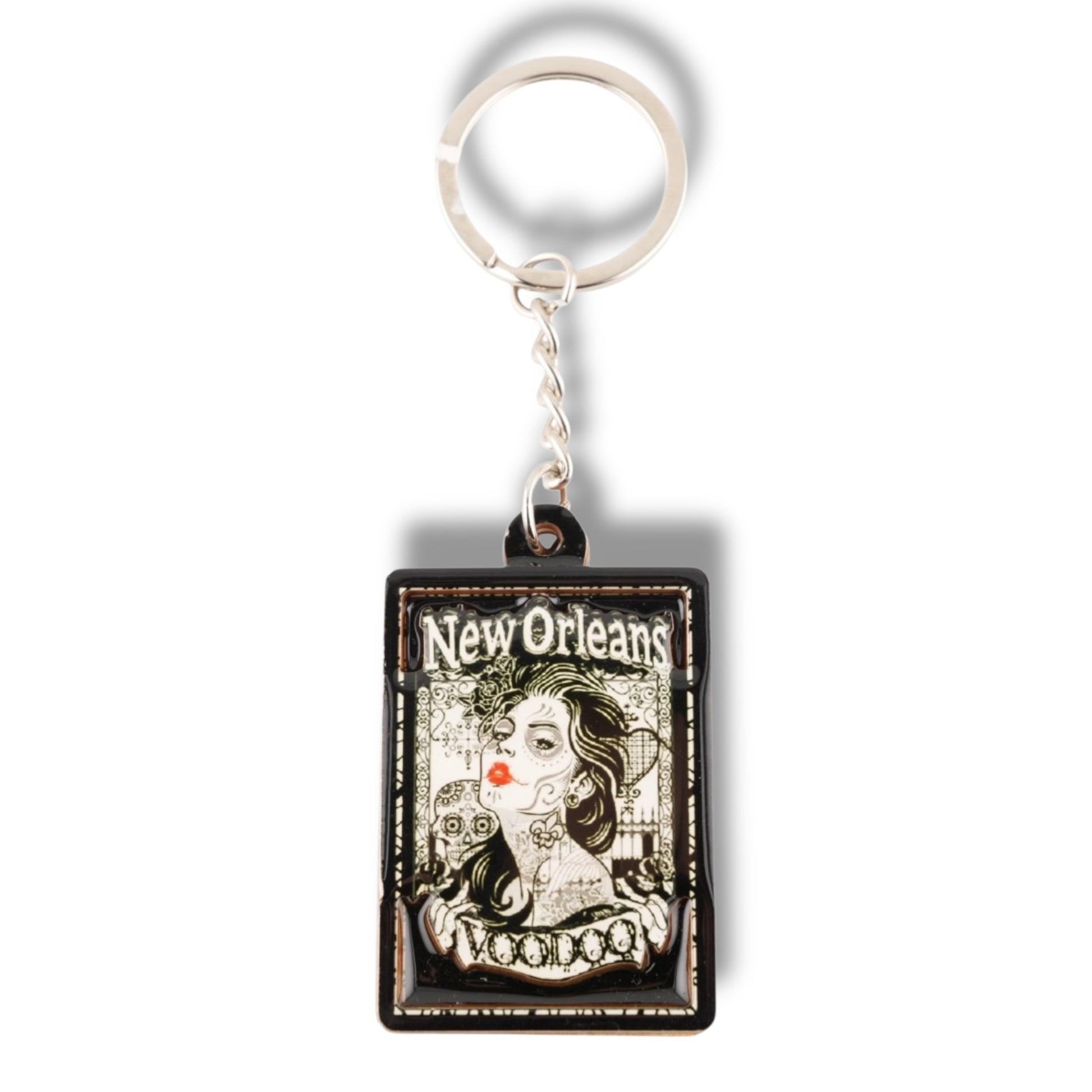 Voodoo Lady Wooden Keychain - Keychains - New Orleans Souvenir