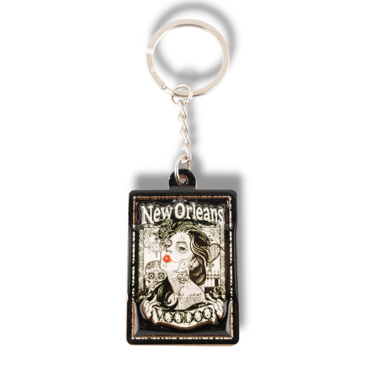 Voodoo Lady Wooden Keychain - Keychains - New Orleans Souvenir