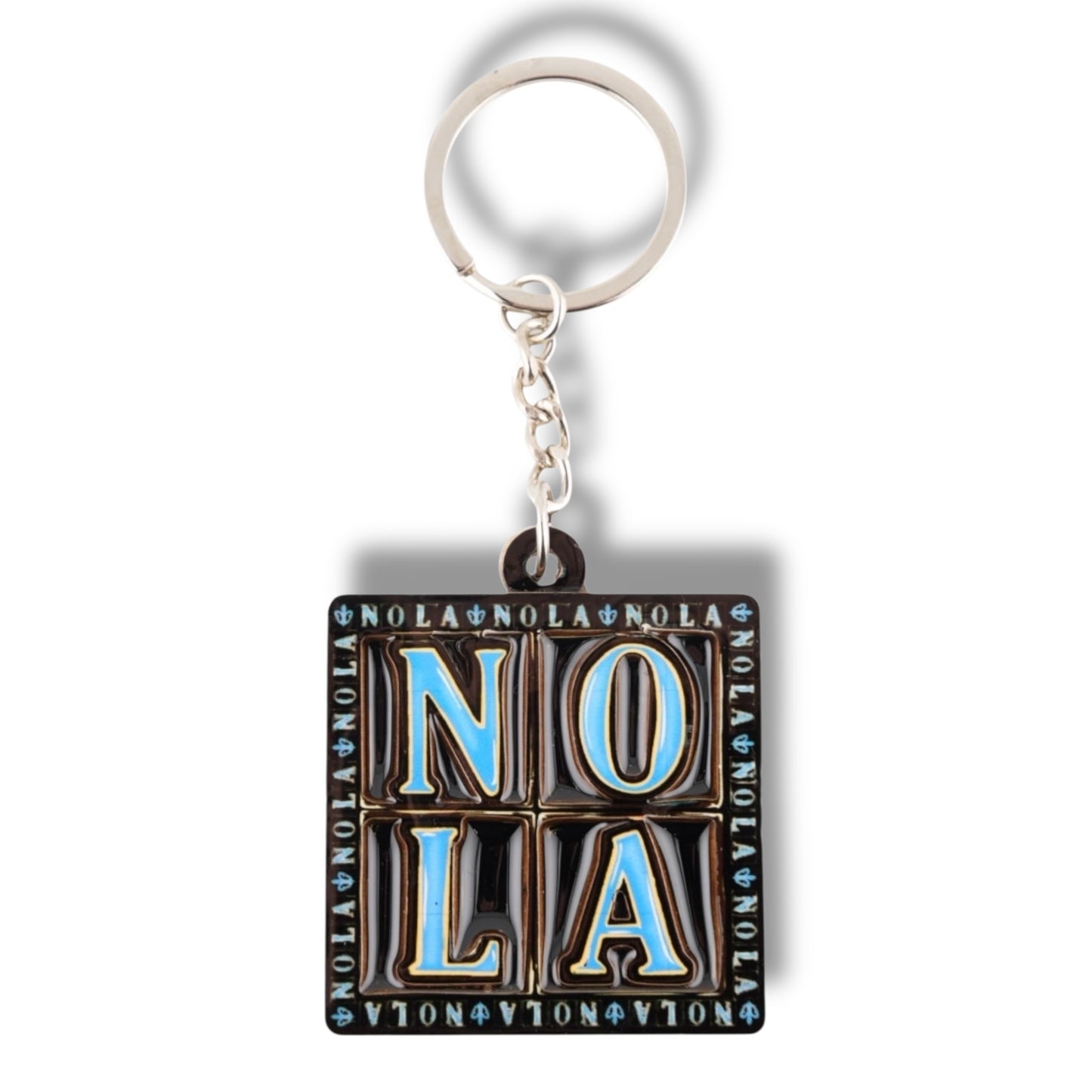 NOLA Black & Blue Wooden Keychain - Keychains - New Orleans Souvenir