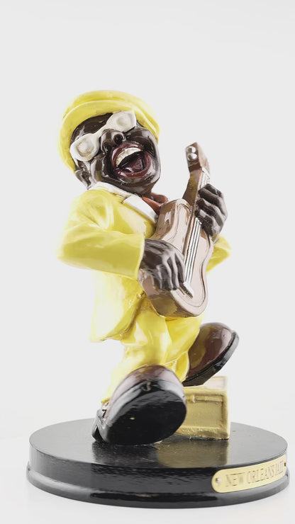 New Orleans Jazz Guitar Player - local art - Statues, Figurines & Sculptures - Local Art - Colorful - Creative - Video