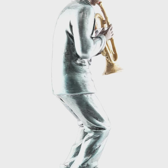 New Orleans Jazz Trumpet Player With Wooden Base - vibrant, colorful - Statues, Figurines & Sculptures - Video