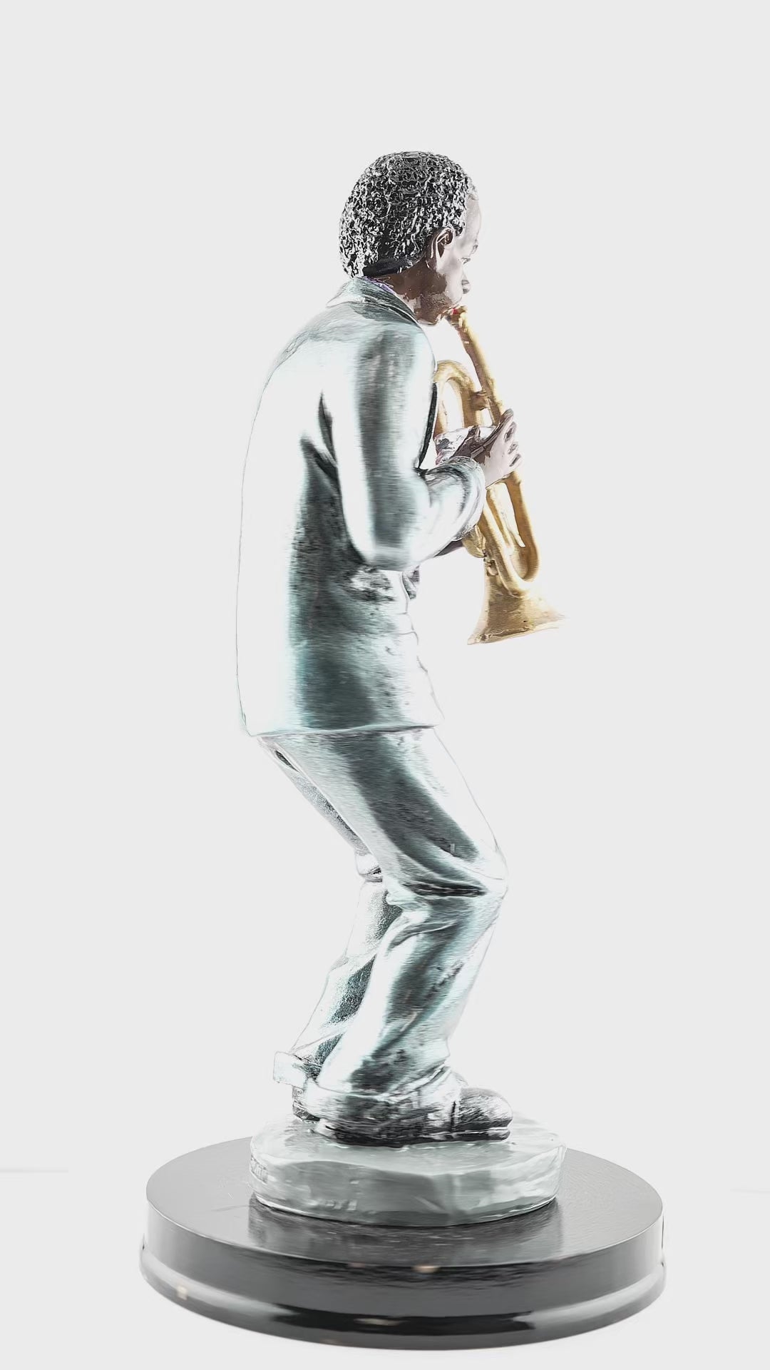 New Orleans Jazz Trumpet Player With Wooden Base - vibrant, colorful - Statues, Figurines & Sculptures - Video
