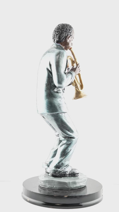 New Orleans Jazz Trumpet Player With Wooden Base - vibrant, colorful - Statues, Figurines & Sculptures - Video